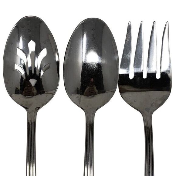 Hamilton Silversmiths American Classic Stainless 3 Piece Serving Set Flatware - Picture 2 of 12